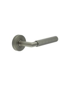 Frelan GM Mitred Diamond Knurled Lever on Round Rose 316g PVD