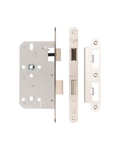 78mm Satin Stainless Steel Din Bathroom Locks 60mm Backset - Radiused