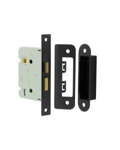 Frelan 76mm BL 2/L sashlock square forend & radiused strike plate