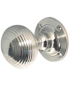 Frelan PC Reeded mortice knob