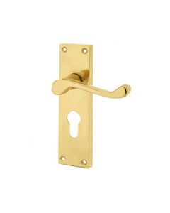 Frelan 153x41mm PB Euro scroll lever lock