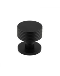 Frelan Matt Black Ribbon Reeded Mortice Door Knob |  JV802MB