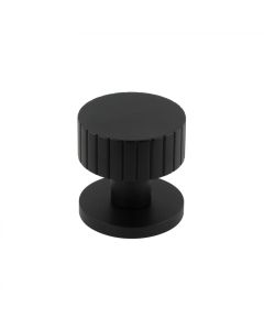 Frelan Matt Black Cog Lined Mortice Door Knob |  JV803MB