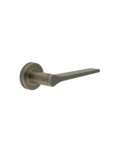 Sets Antique Brass Geo Lever Handle on rose | JV851AB