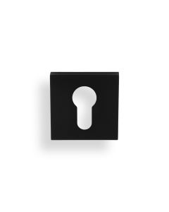 Valli Matt Black PVD Euro Profile Square Escutcheon | K1101SQMBPVD