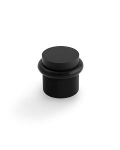 Valli Matt Black PVD Floor Mounted Knurled Door Stop | K1301MBPVD