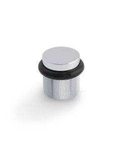 Valli Polished Chrome PVD Floor Mounted Knurled Door Stop | K1301PCPVD