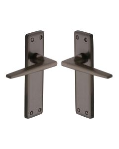 Heritage Brass Matt Bronze Kendal Door Handle on Plate - Lever Latch