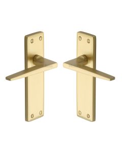 Heritage Brass Satin Brass Kendal Door Handle on Plate - Lever Latch