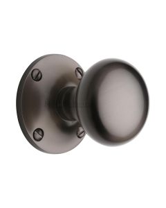 Heritage Brass Matt Bronze Kensington Door Knob on Rose