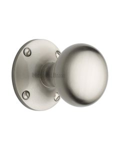 Heritage Brass Satin Nickel Kensington Door Knob on Rose