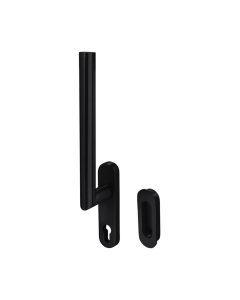 BLU Matt Black Lift Slide Handle with Euro Backplate & Flush Pull |  KM750B-MBL