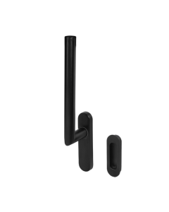 BLU Matt Black Lacquer Lift Slide Handle with Blank Backplate & Flush Pull  |  KM760B-MBL