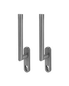 BLU Satin Stainless Steel Back to Back Lift Slide Handle with Euro Backplate | KM780-SSS