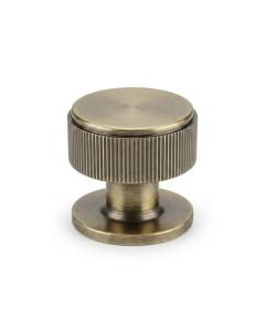 Antique Brass Linear Cupboard Knob - 34mm dia.  |  IXC713AB