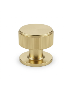 Satin Brass Linear Cupboard Knob - 34mm dia.  |  IXC713SB