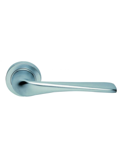 Set Manital Satin Chrome Le Mans Lever Furniture on rose | LM5SC