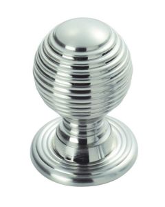 Polished Chrome 22mm Queen Anne Reeded Cupboard Knob | M1003CP