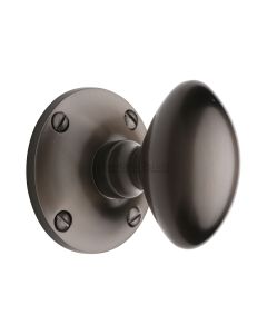 Heritage Brass Matt Bronze Mayfair Door Knob on Rose