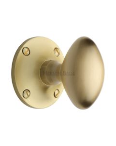 Heritage Brass Satin Brass Mayfair Door Knob on Rose