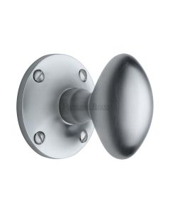 Heritage Brass Satin Chrome Mayfair Door Knob on Rose