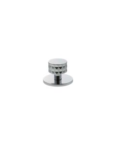 Chrysler Cabinet Knob Handle on Plate - Polished Chrome