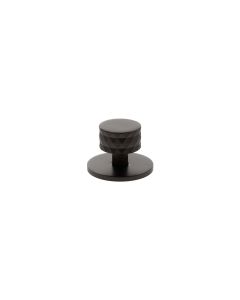 Chrysler Cabinet Knob Handle on Plate - Urban Dark Bronze