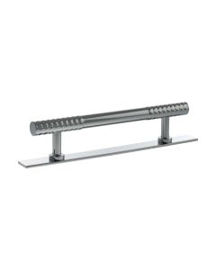 Chrysler Cabinet Pull Handle on Plate 128mm - Polished Chrome