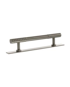 Chrysler Cabinet Pull Handle on Plate 128mm - Satin Nickel