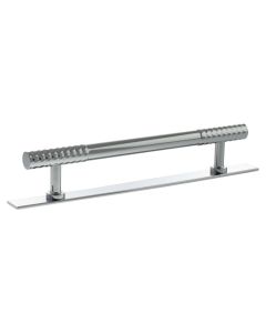 Chrysler Cabinet Pull Handle on Plate 160mm - Polished Chrome