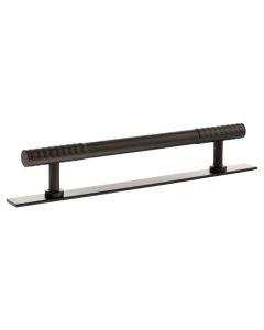 Chrysler Cabinet Pull Handle on Plate 160mm - Urban Dark Bronze