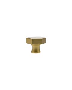 Satin Brass Pennington Hexagonal Cabinet Knob | MHCH1532SB