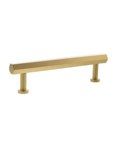 Satin Brass 128mm Pennington Hexagonal Cabinet Handle | MHCH17128SB