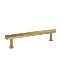Satin Brass 160mm Pennington Hexagonal Cabinet Handle | MHCH17160SB