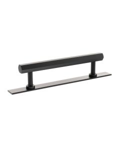 Pennington Hexagonal Cabinet Pull Handle on Plate 128mm - Matt Black