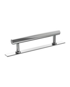 Pennington Hexagonal Cabinet Pull Handle on Plate 128mm - Polished Chrome
