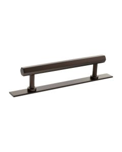 Pennington Hexagonal Cabinet Pull Handle on Plate 128mm - Urban Dark Bronze