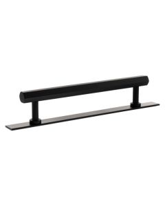 Pennington Hexagonal Cabinet Pull Handle on Plate 160mm - Matt Black