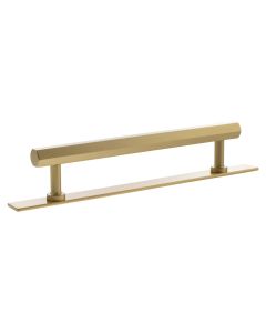 Pennington Hexagonal Cabinet Pull Handle on Plate 160mm - Satin Brass