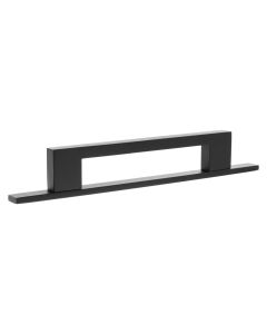 Empire Slim Cabinet Pull Handle on Plate 128mm - Matt Black