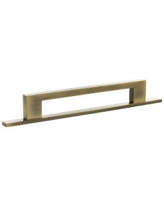 Empire Slim Cabinet Pull Handle on Plate 160mm - Antique Brass