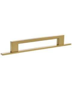 Empire Slim Cabinet Pull Handle on Plate 160mm - Satin Brass