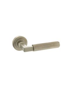 Set Millhouse Satin Nickel Cartwright Knurled Lever on rose | MHR200SN
