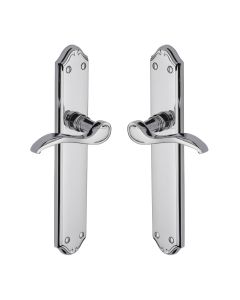Heritage Brass Polished Chrome Verona Door Handle on Plate - Lever Latch