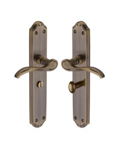 Heritage Brass Antique Brass Verona Long Design Door Handle - Bathroom Set