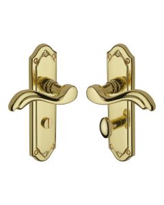 Heritage Brass Polished Brass Lisboa Door Handle on Plate - Bathroom Set
