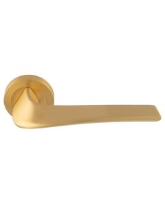 Set Manital Satin Brass Master Lever Furniture on round rose | MS5SB