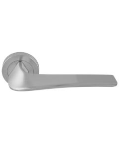 Set Manital Satin Chrome Master Lever Furniture on round rose | MS5SC