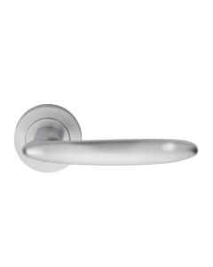 Set Manital Satin Chrome Nirvana Lever Furniture on rose | NI5SC