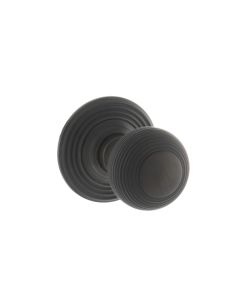 Set Old English Urban Dark Bronze Ripon Round Reeded Mortice Knob | OE50RMKUDB
